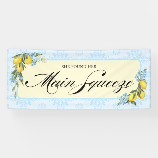 Bannière de Fête de Mariage au Citron (Horizontal)