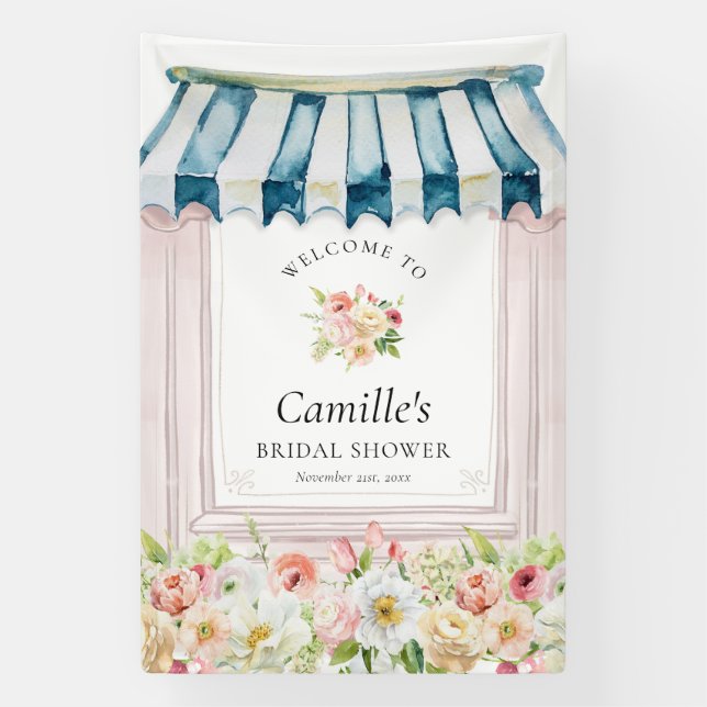 Bannière de Fête de Mariage Jardin de Fleurs (Verticale)