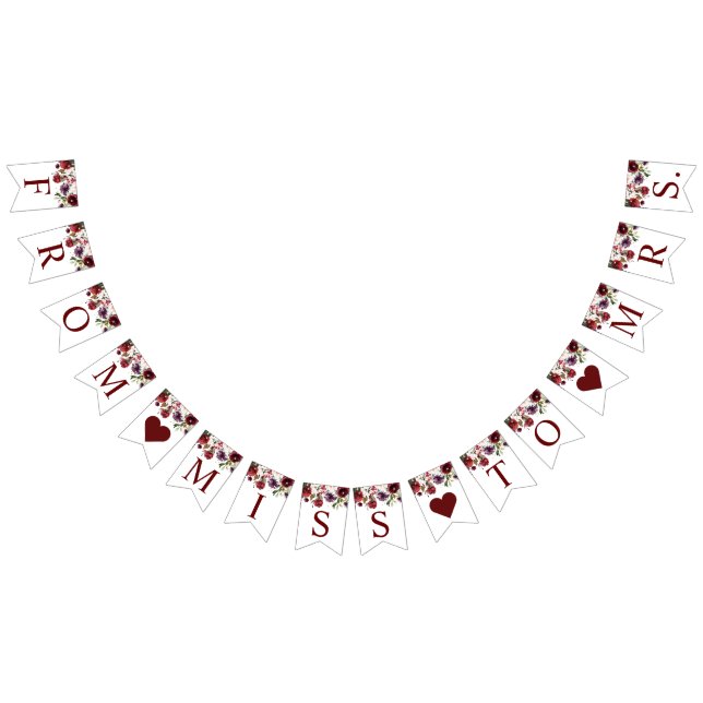 Bannière de Fête de Mariée Rose Bourgogne (Tout)