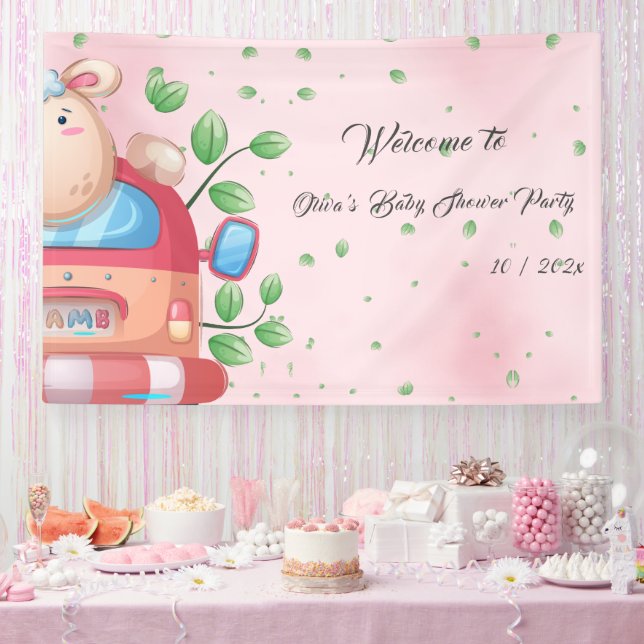 Bannière de fête de naissance de bébé agneau migno (Fête)