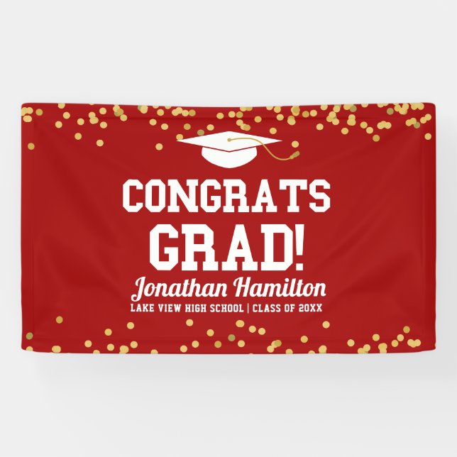 Bannière de fête de remise des diplômes avec confe (Horizontal)