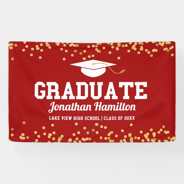 Bannière de fête de remise des diplômes avec confe (Horizontal)