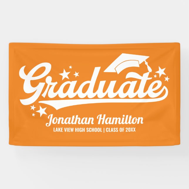 Bannière de fête de remise des diplômes orange dip (Horizontal)