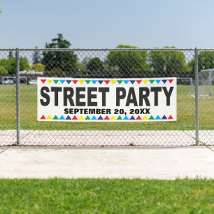 Bannière de fête de rue avec votre information