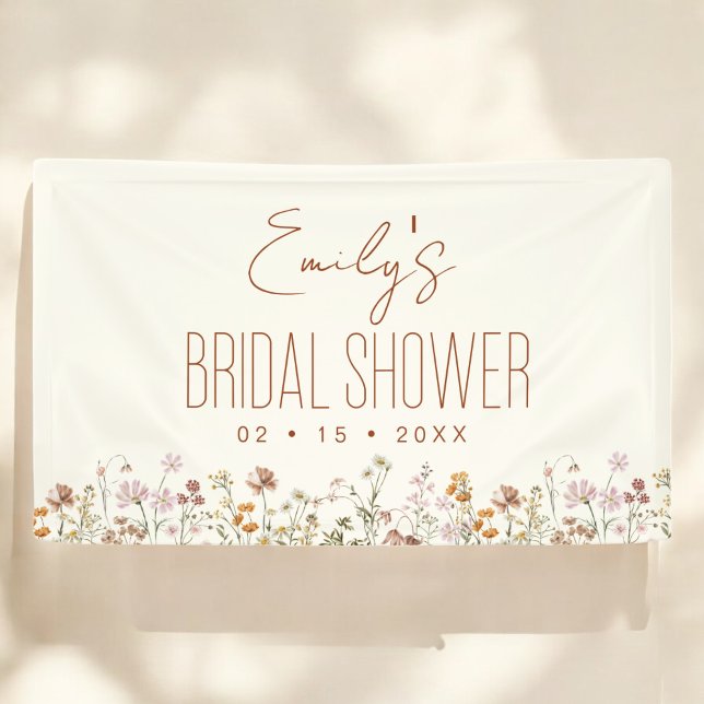 Bannière de Fête des mariées Boho Fleur sauvage en (Créateur téléchargé)