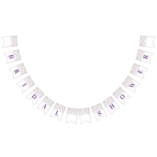 Bannière de Fête des mariées Purple Gold Confetti (Tout)