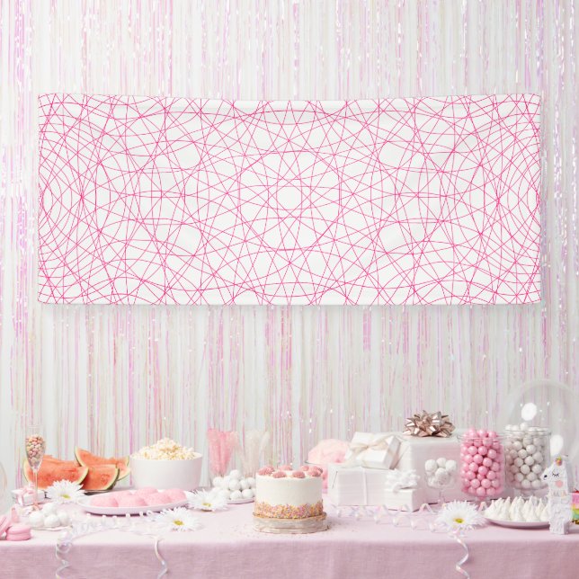 Bannière de fête en maille abstraite rose néon – P (Fête)