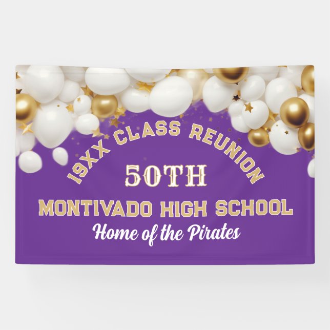 Bannière de fête pour la réunion de classe des 50  (Horizontal)