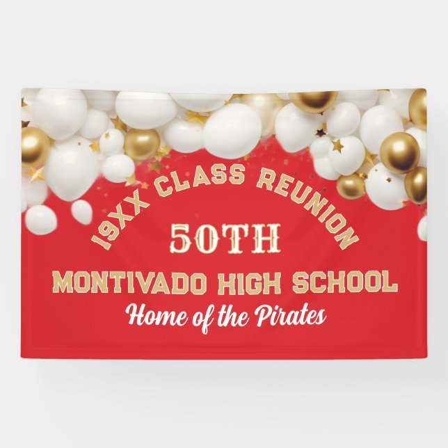Bannière de fête pour la réunion de la 50e promoti (Horizontal)