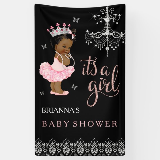Bannière de fête prénatale Ethnique Princesse C'es (Vertical)