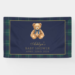 Bannière de fête prénatale Ourson Polo Vintage