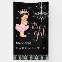 Bannière de fête prénatale pour bébé fille Princes