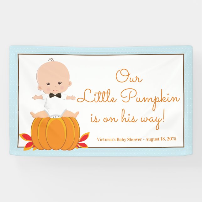 Bannière de fête prénatale pour bébé garçon petite (Horizontal)