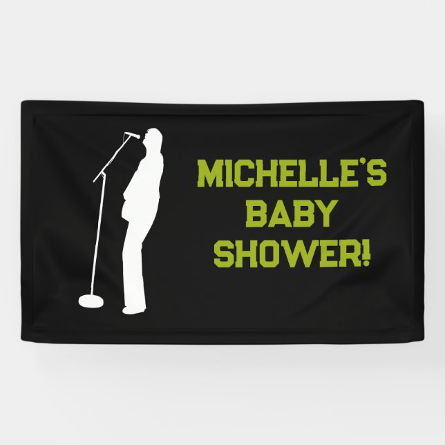 Bannière de fête prénatale Rock a Bye Rock Star Gu (Horizontal)