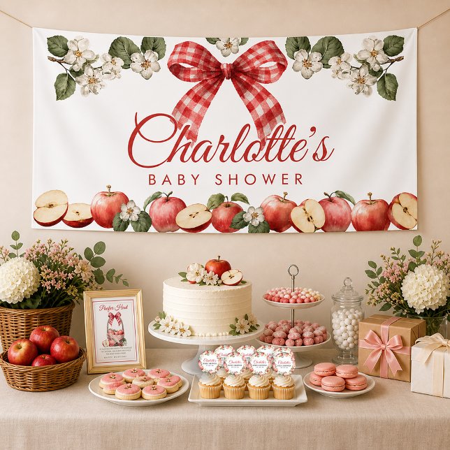 Bannière de fête prénatale sur le thème de la pomm (baby shower banner)