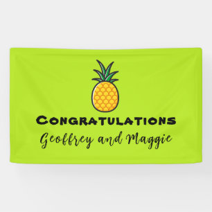 Bannière de fête tropicale personnalisée Ananas