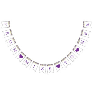 Bannière de Fêtes des mariées florales violettes