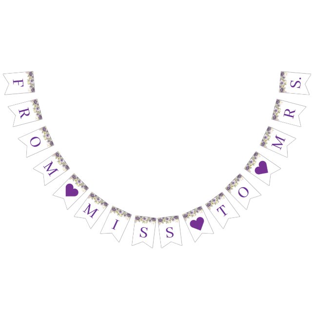 Bannière de Fêtes des mariées florales violettes (Tout)