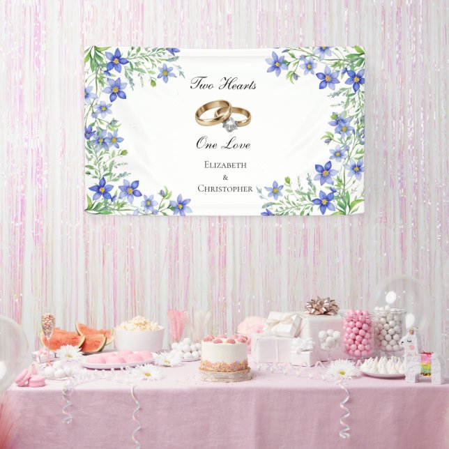 Bannière de fiançailles personnalisée aux fleurs s (Fête)