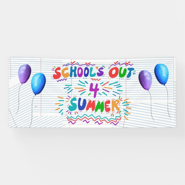 Bannière de fin d'année scolaire pour l'été (Horizontal)