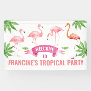 Bannière de Flamant rose tropical