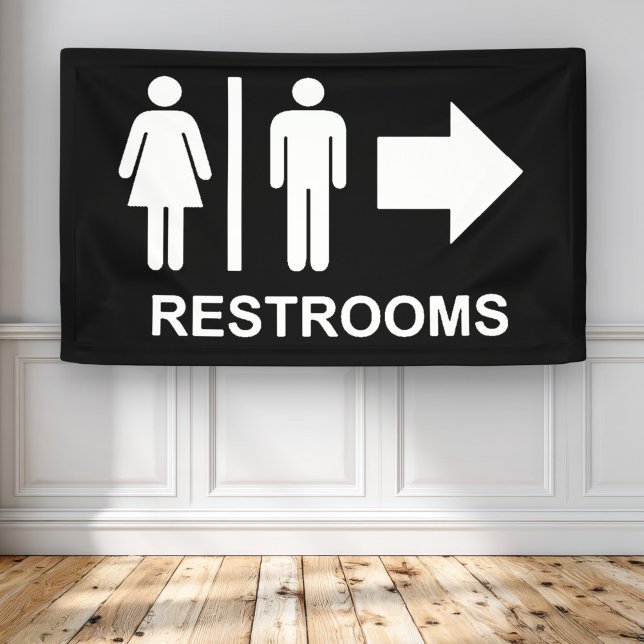 Bannière de flèche de signalisation de toilettes (Créateur téléchargé)