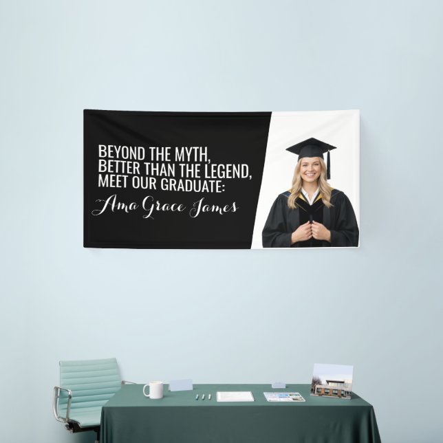 Bannière de fond de remise des diplômes en noir et (Salon professionnel)