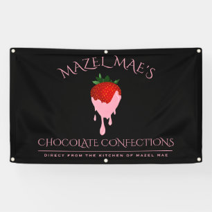 Bannière de fraises recouverte de chocolat