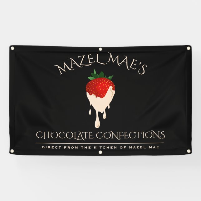 Bannière de fraises recouverte de chocolat blanc p (Horizontal)