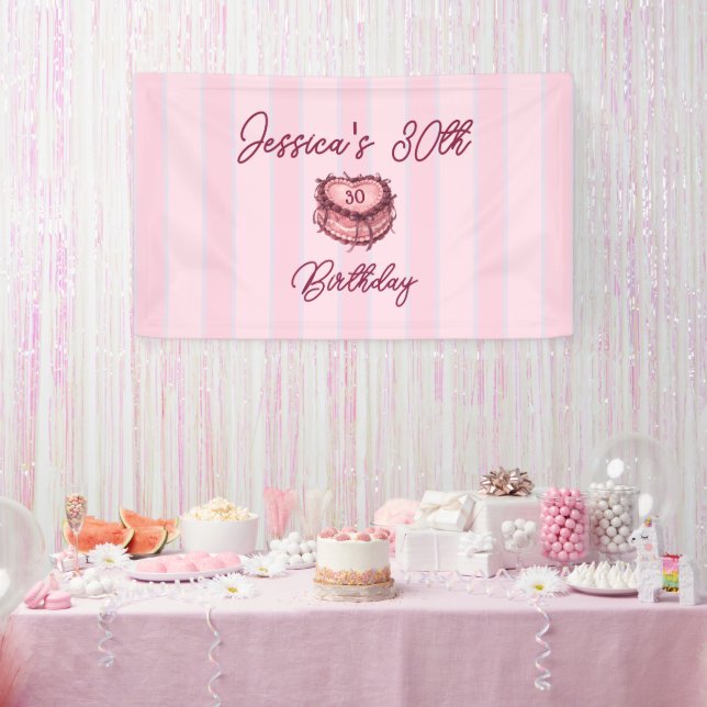 Bannière de gâteau à cœur Coquette (Fête)