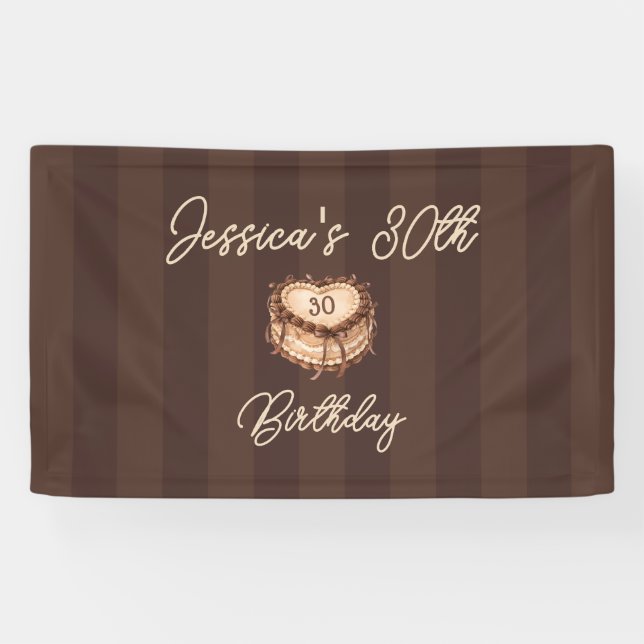 Bannière de gâteau à cœur Coquette (Horizontal)
