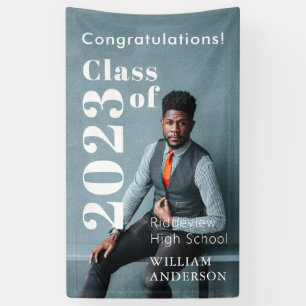 Bannière de graduation avec lettres simples en gra