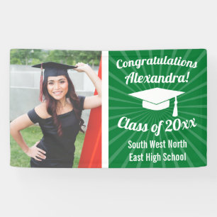 Bannière de graduation photo personnalisée en ve