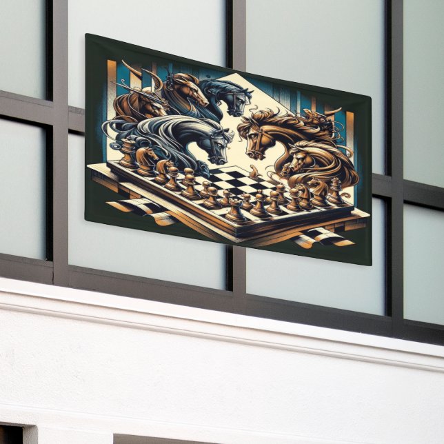 Bannière de jeu d'échecs fantastique Chevalier Str (Bâtiment extérieur)