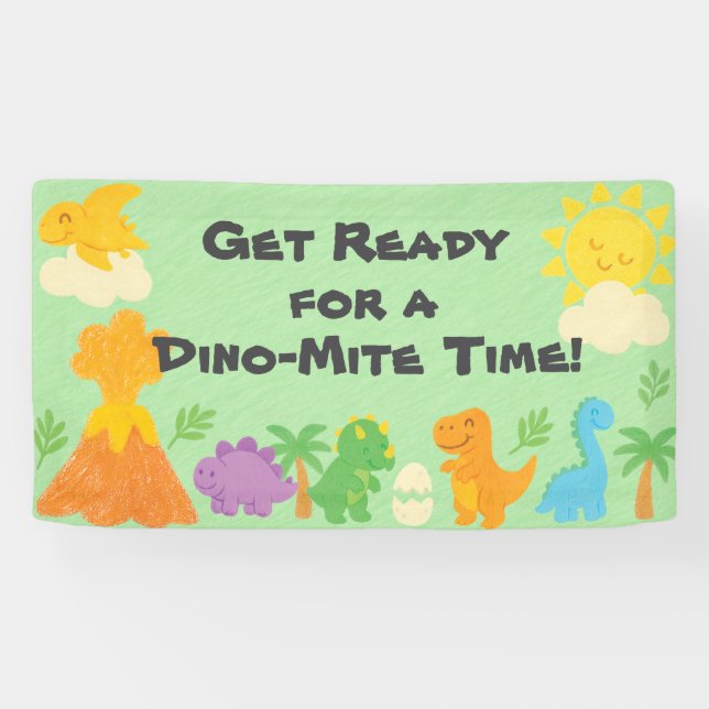 Bannière de joyeux anniversaire de dinosaure de st (Horizontal)