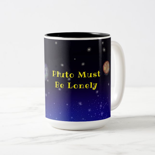 Bannière de la bannière Mug 'Pluto must be Lonely' (Devant droit)