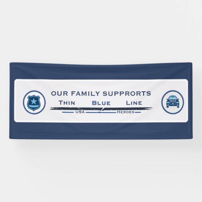 Bannière de la famille Thin Blue Line (Horizontal)