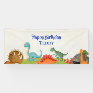 Bannière de la fête d'anniversaire de Dinosaur