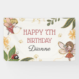Bannière de la fête d'anniversaire de fée magique
