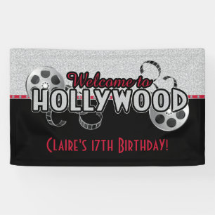 Bannière de la fête d'anniversaire d'Hollywood
