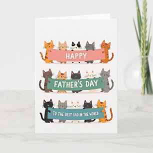 Bannière de la Fête des Pères Carte d'art de chat