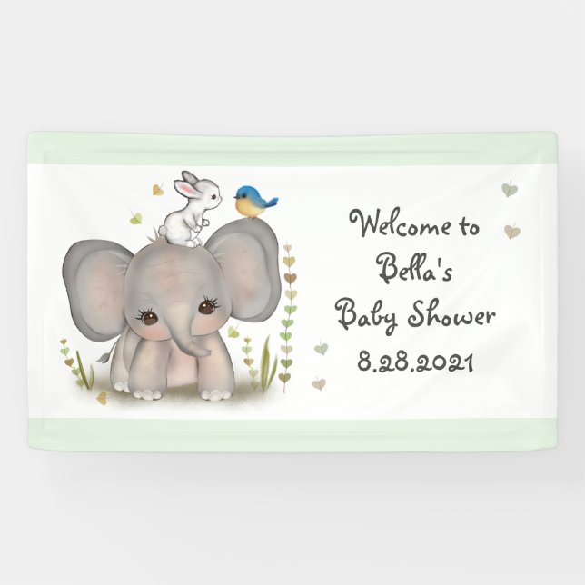 Bannière de la fête du Baby shower animal mignon (Horizontal)