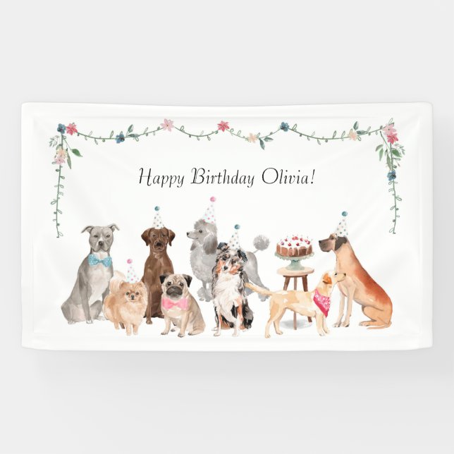 Bannière de la fête du chien, fond d'anniversaire (Horizontal)