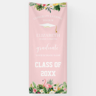 Bannière de la porte de graduation Flamant rose e
