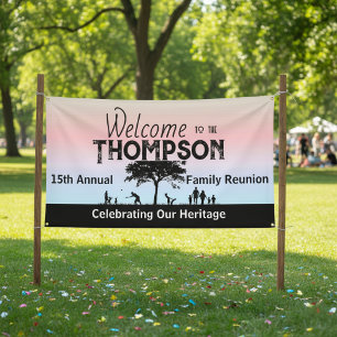Bannière de la réunion de famille Pastel
