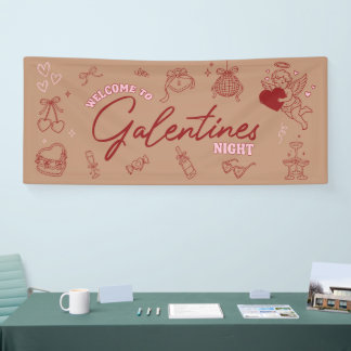 Bannière de la Saint-Valentin Rétro Rose Boule Dis
