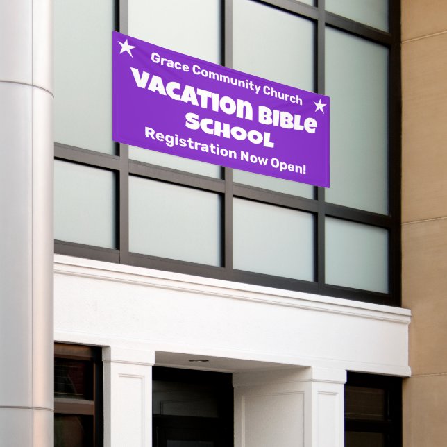 Bannière de l'école biblique personnalisée (Bâtiment extérieur)