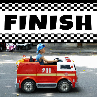 Bannière de ligne de fin de course en noir et blan