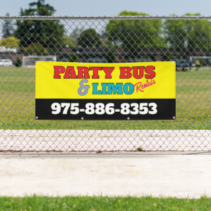 Bannière de location de bus de fête et de limousin