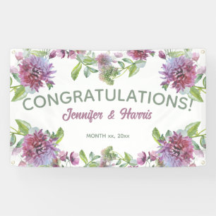 Bannière de Mariage à pendage souple et fleuri